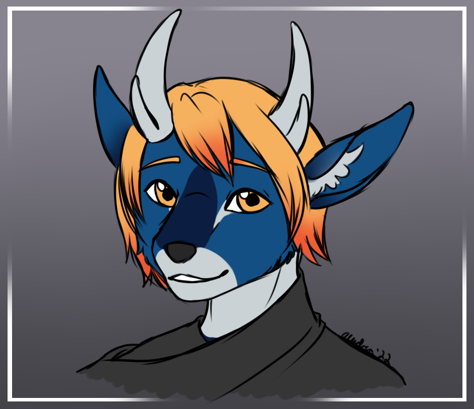 Concept art of Aiden in a more finished state, finally getting his soft demeanor, colors, and markings down.