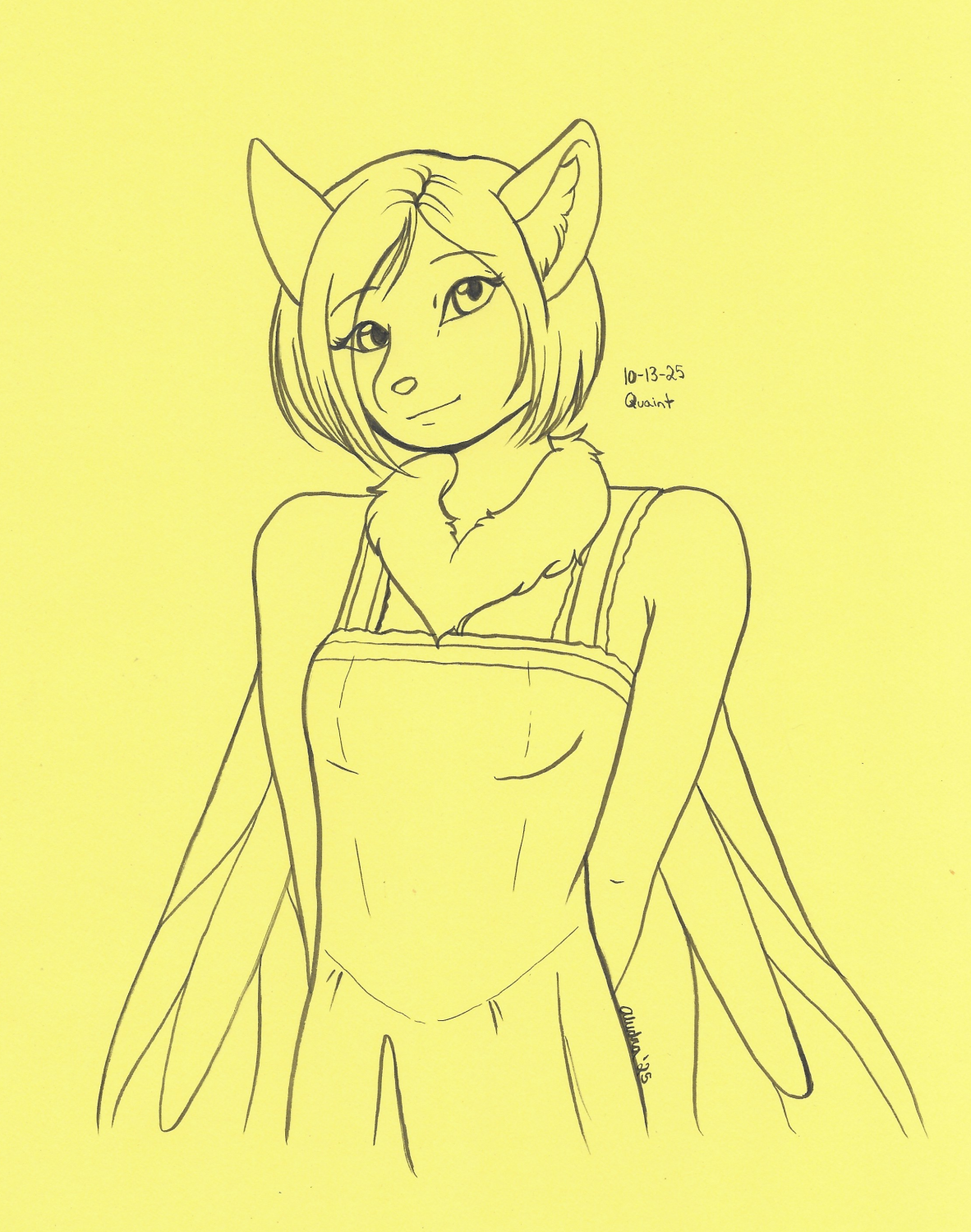 OC-tober art of Ake with the prompt Quaint. The definition of quaint mentioned cottages, and I imagine Ake dwelling in a cottage in a forest, or at least rooming with someone who does.