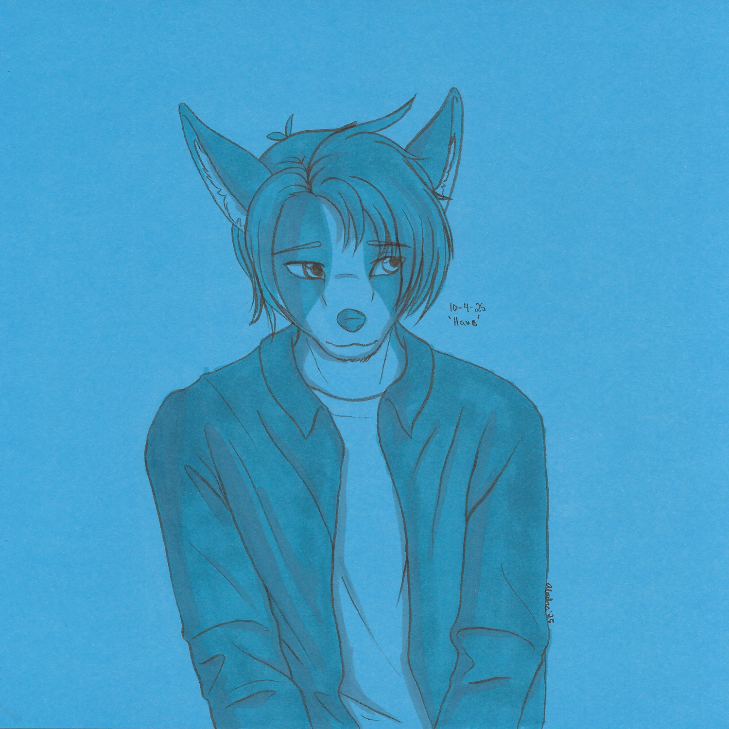 OC-tober art of Baro with the prompt Have. This was a difficult word to find a character for since it was so... weird, so Baro was picked at random. Which was fine, since he didn't have a properly updated design for years, and I'm really impressed with how he looks now.