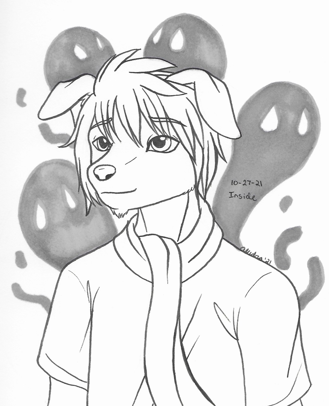 OC-tober art of Baro with the prompt Inside. There's a song from The Cat Lady called Inside, and the vibe fits his haunted self.