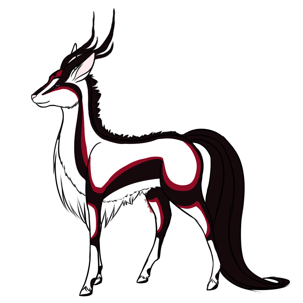First designed Beat's markings on a deer/gazelle base I made. I really like the color balance and how sleek everything feels.