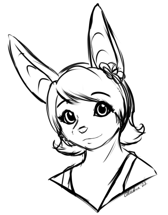 A quick bust sketch of Bijou.
