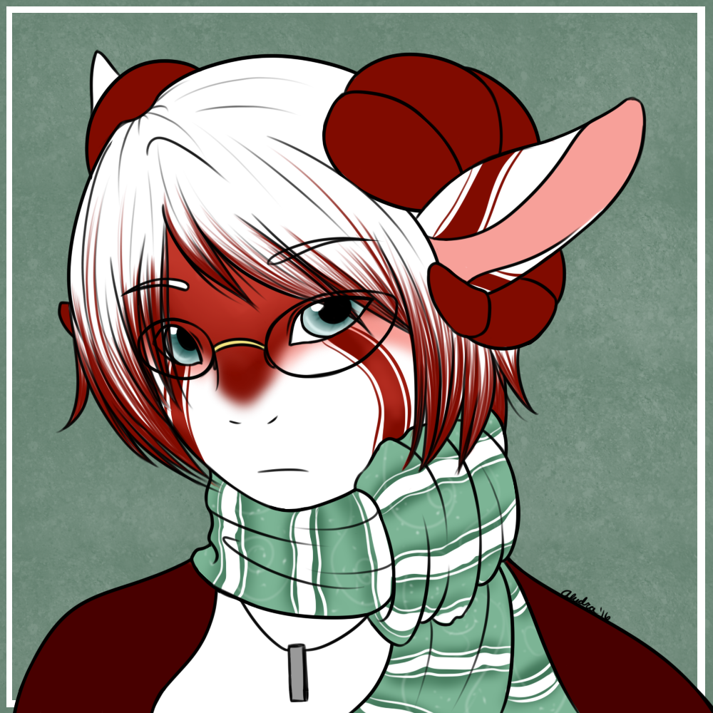 First art of Cain. I love how bold his reds are, the fact that he's based on candy canes, I can add green clothing to him, and he still didn't end up looking like an obvious Christmas ornament.