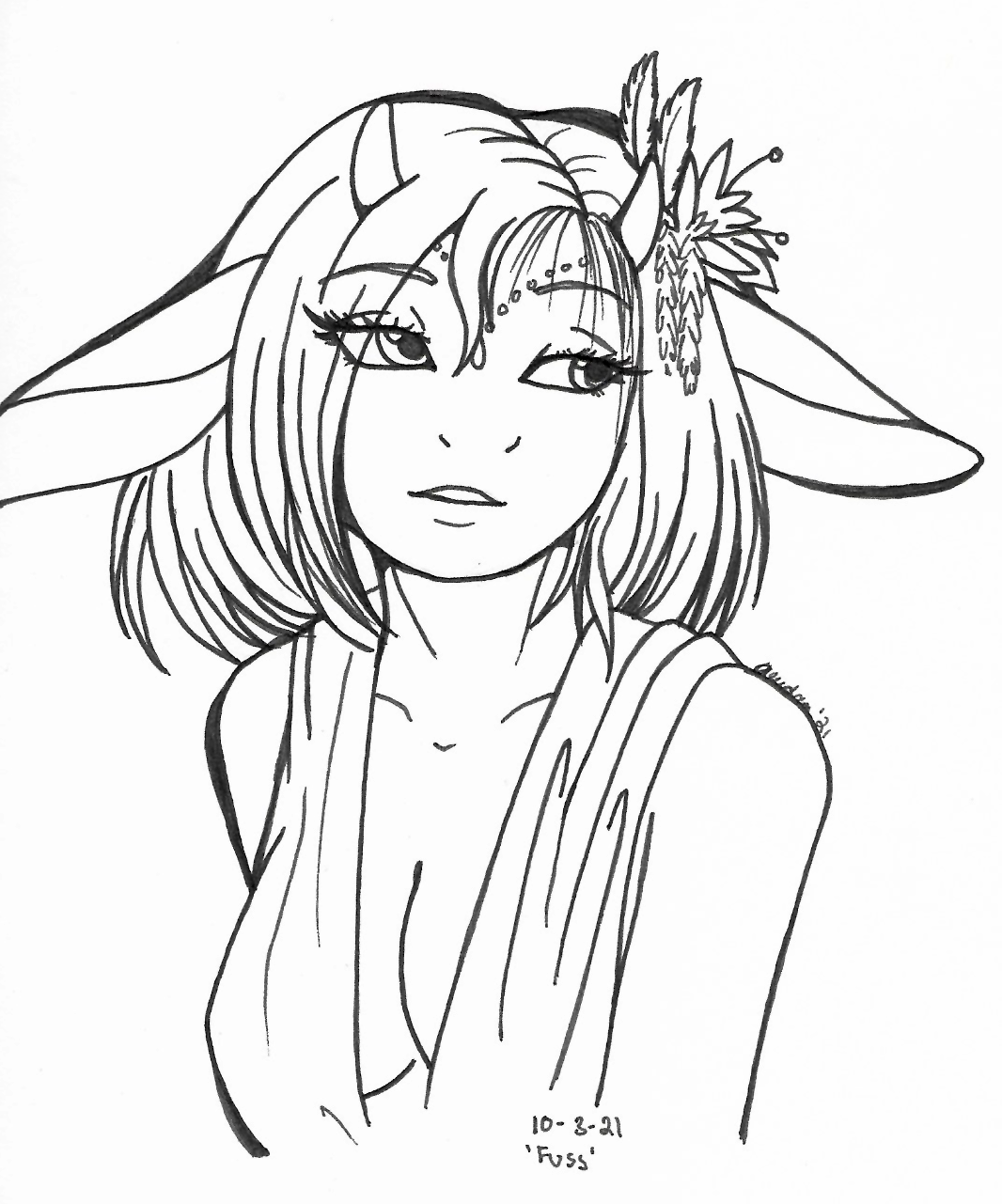 OC-tober art of Calluna, with the prompt Fuss. Fussy fussy goddess, never satisfied with anyone's offerings or wishes.