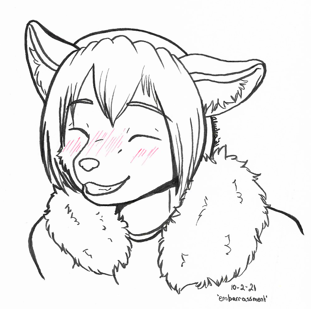 OC-tober art of Ciph, with the prompt Embarrassment. He's one of my more shy characters, so I picked him for this prompt.