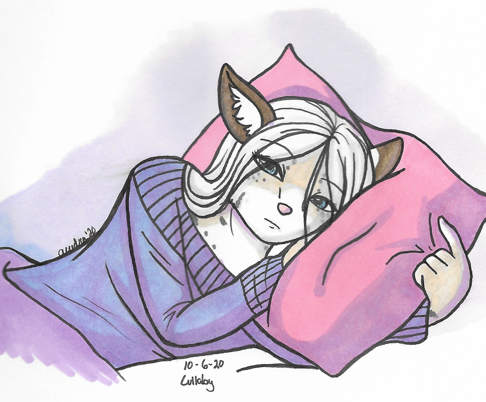 OC-tober art of Claire, with the prompt Lullaby. Being centered around sleep and dreams, she's who came to mind.