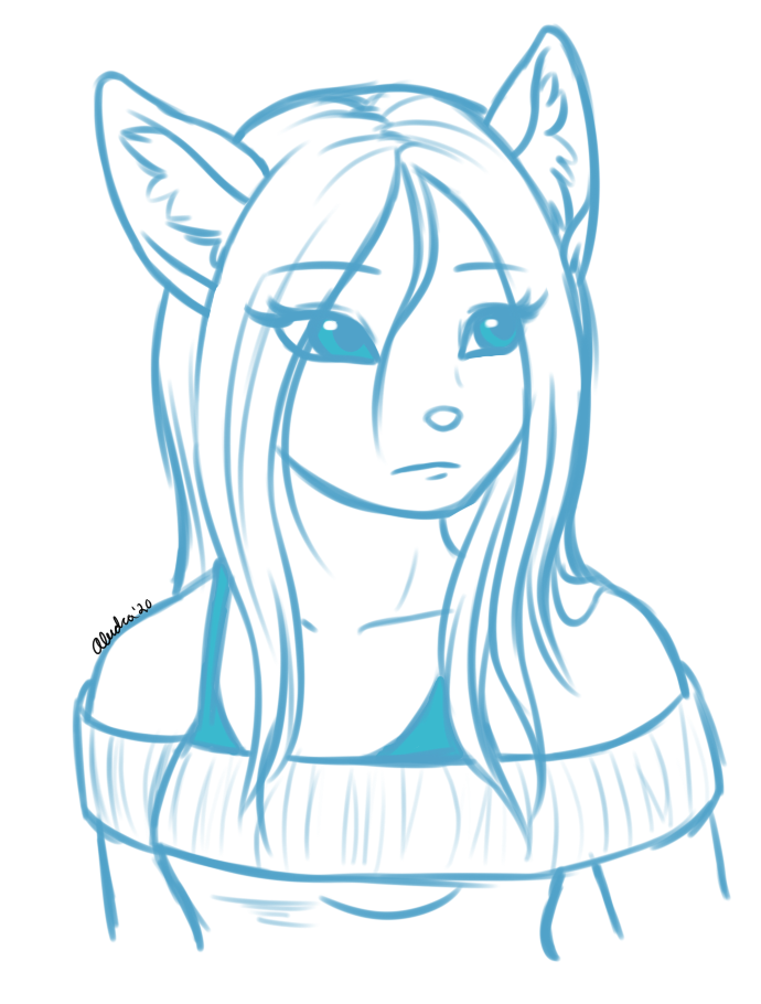 A quick bust sketch of Claire, without her being tempting. A more normalized view of her.