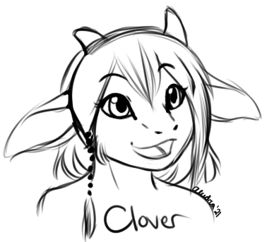 A more refined yet quick sketch of a headshot for Clover.