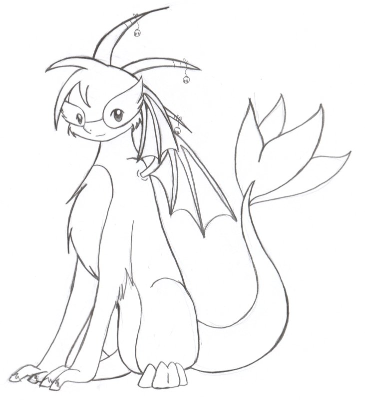 Crimson as a dragon again, this time you can see that she had hoof fingers. Her design was originally a mix between a Scorchio and a Peophin on Neopets.