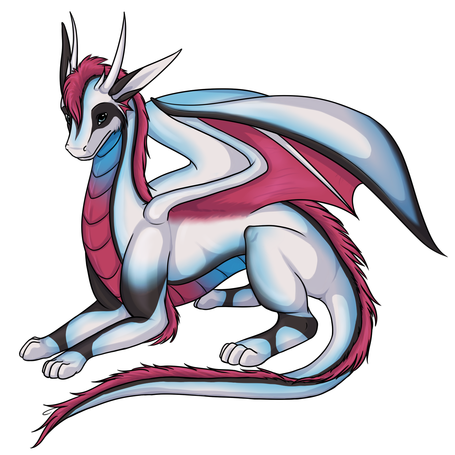 A quad design of Crimson. She makes for a really elegant dragon and I love her color balance. Drawn during a time when I wasn't sure if I should have human characters with animal counterparts.