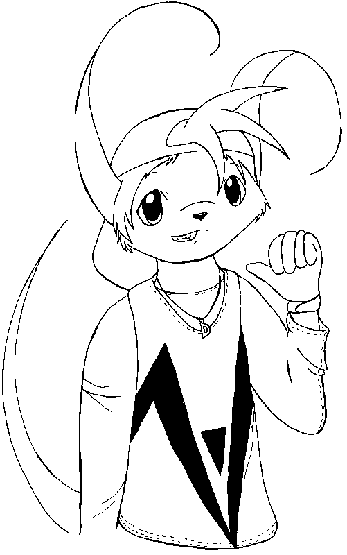 Dash as an anthro gelert. He's always had a lot of 'confident main character' ego in him.