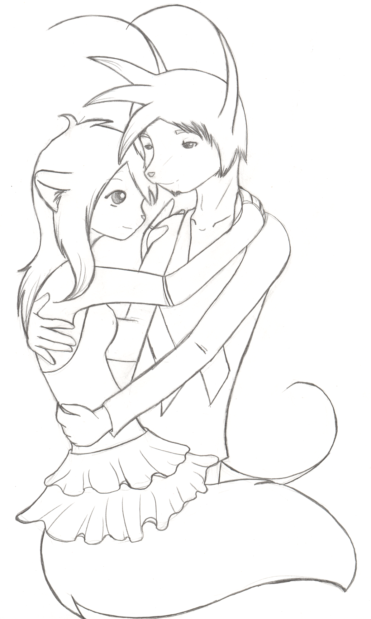 Another ex of Dash's. Drawing characters hugging is hard.