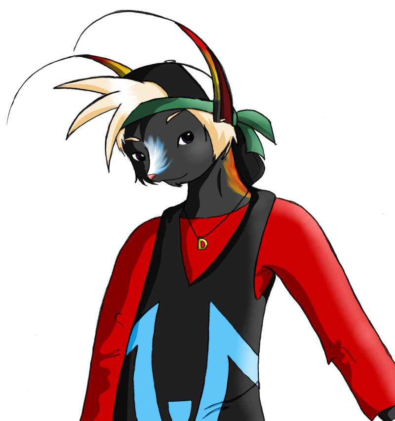 Dash kept his earlier anthro design, but got a major style upgrade after I started roleplaying him.
