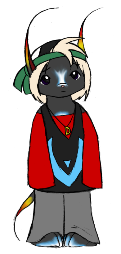 There's a random event that happens on Neopets where your pet can get transformed into a baby version. I rolled with the event, and ended up drawing Dash as a kid for the few days that this occured.
