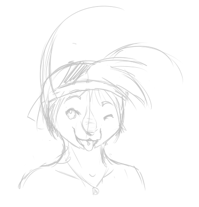 A really quick sketch of Dash showing off his tongue piercing. This is the only evidence of him ever having a tongue piercing, as it did not carry over into future designs.