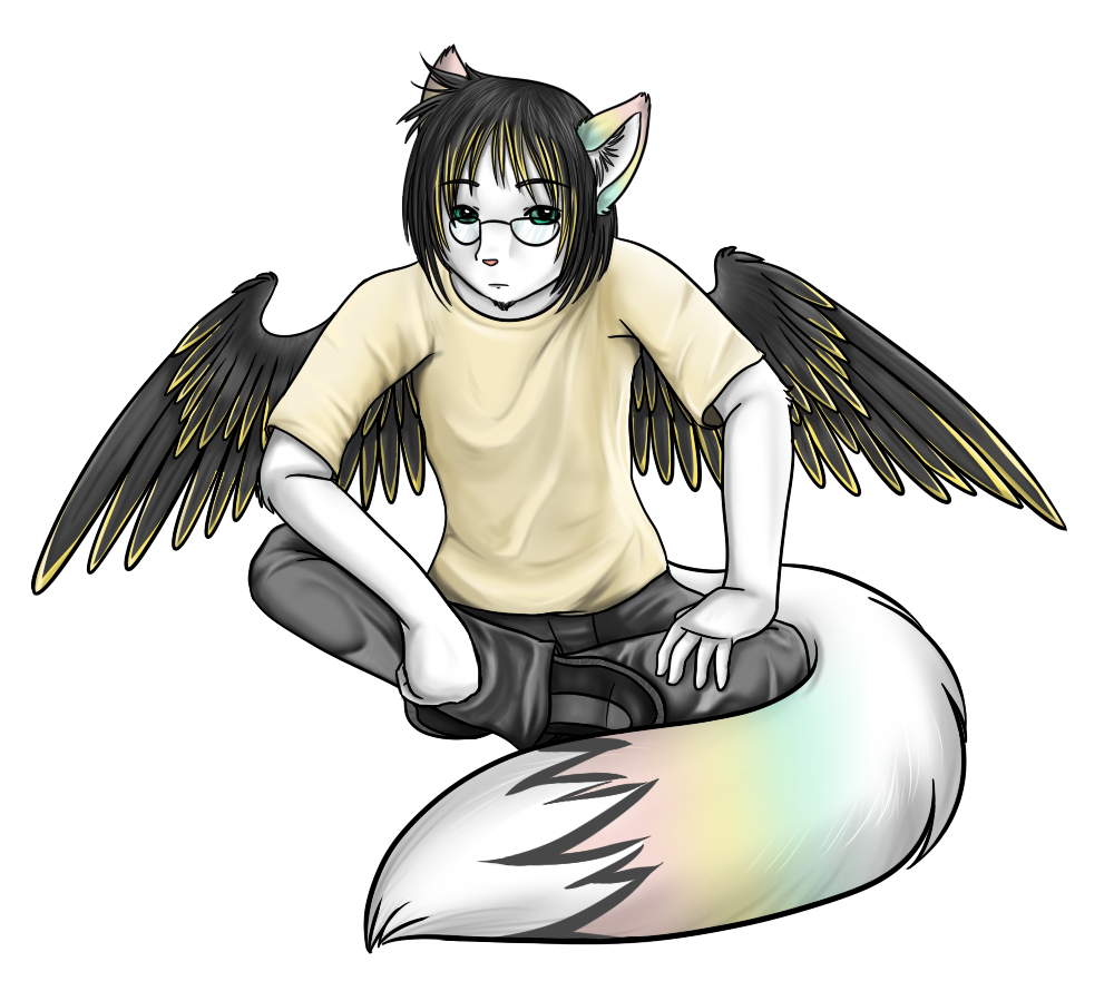 A slightly updated design of Echo compared to previous art. He gained a fluffy fox tail. The pose was a reference from the music video Drive by Incubus. Likely where a lot of his visual inspiration came from too.