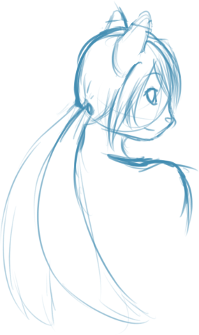A sketch of Enigma that better shows her twin pigtails.