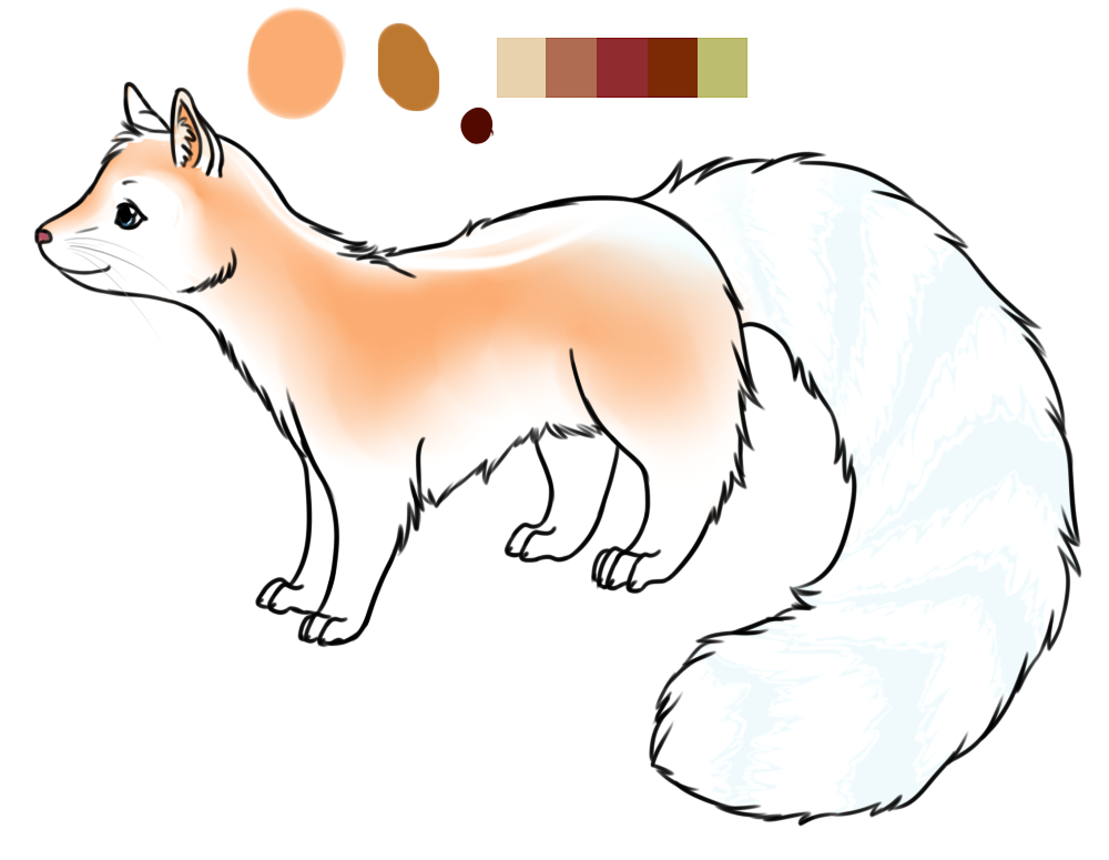 I used my quad ringtail cat base to test out a color palette and markings for Enigma. It's mostly just a recolor of her brother's design.
