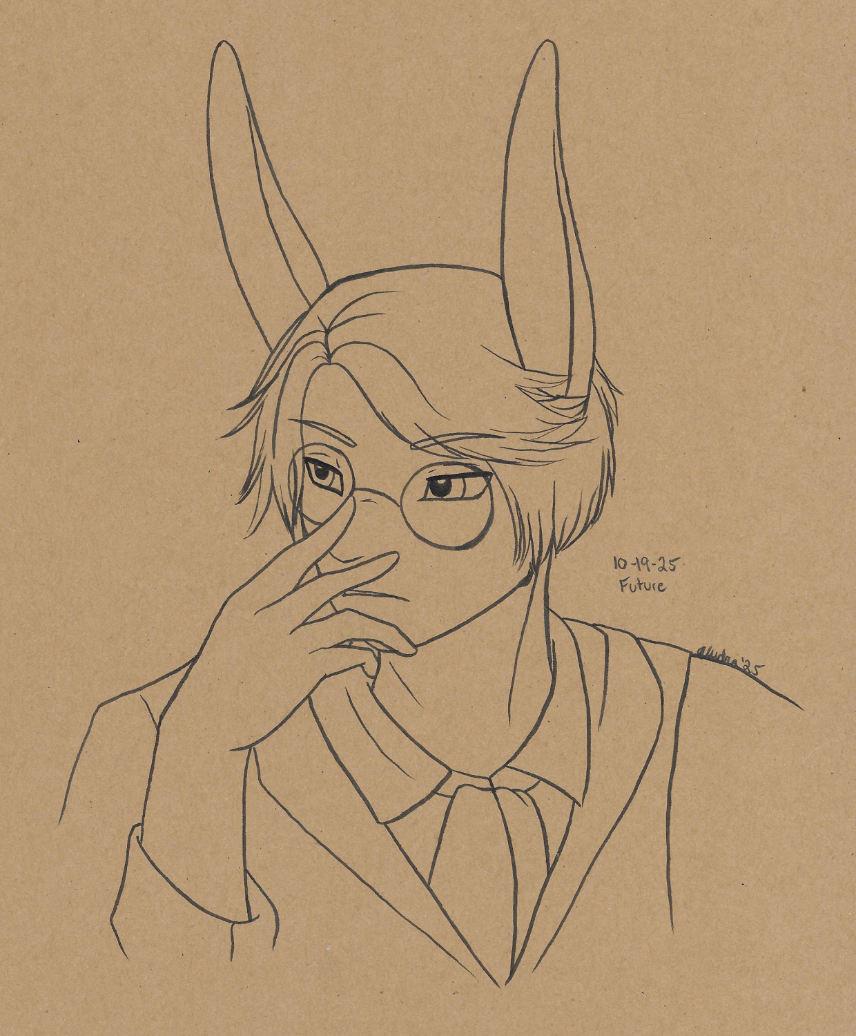 OC-tober art of Epizu, with the prompt Future. Another time related prompt, so I had to pick Epi. Was really proud of the hand and the little bit of elegance I captured.