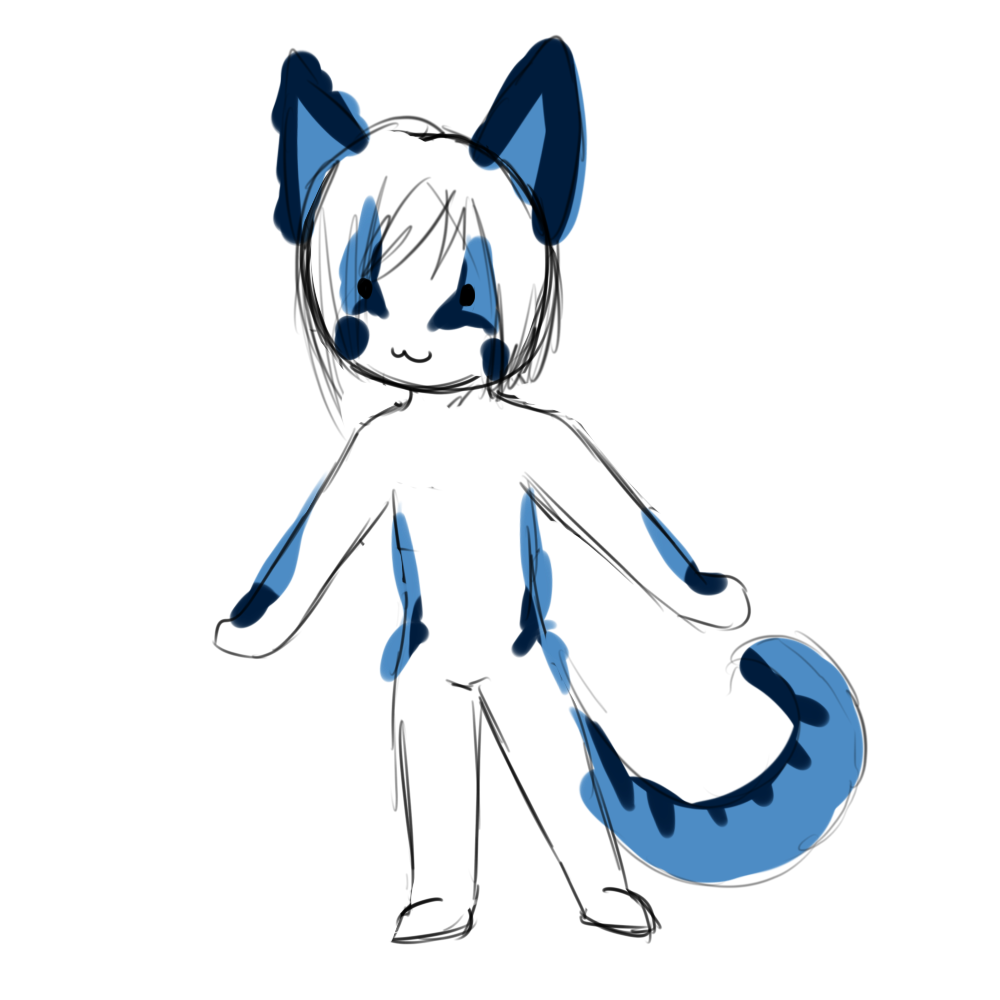 Scribble concept art of Frost to show off those deep but minimal blues. I also had to make sure he looked nice if his wings were hidden.