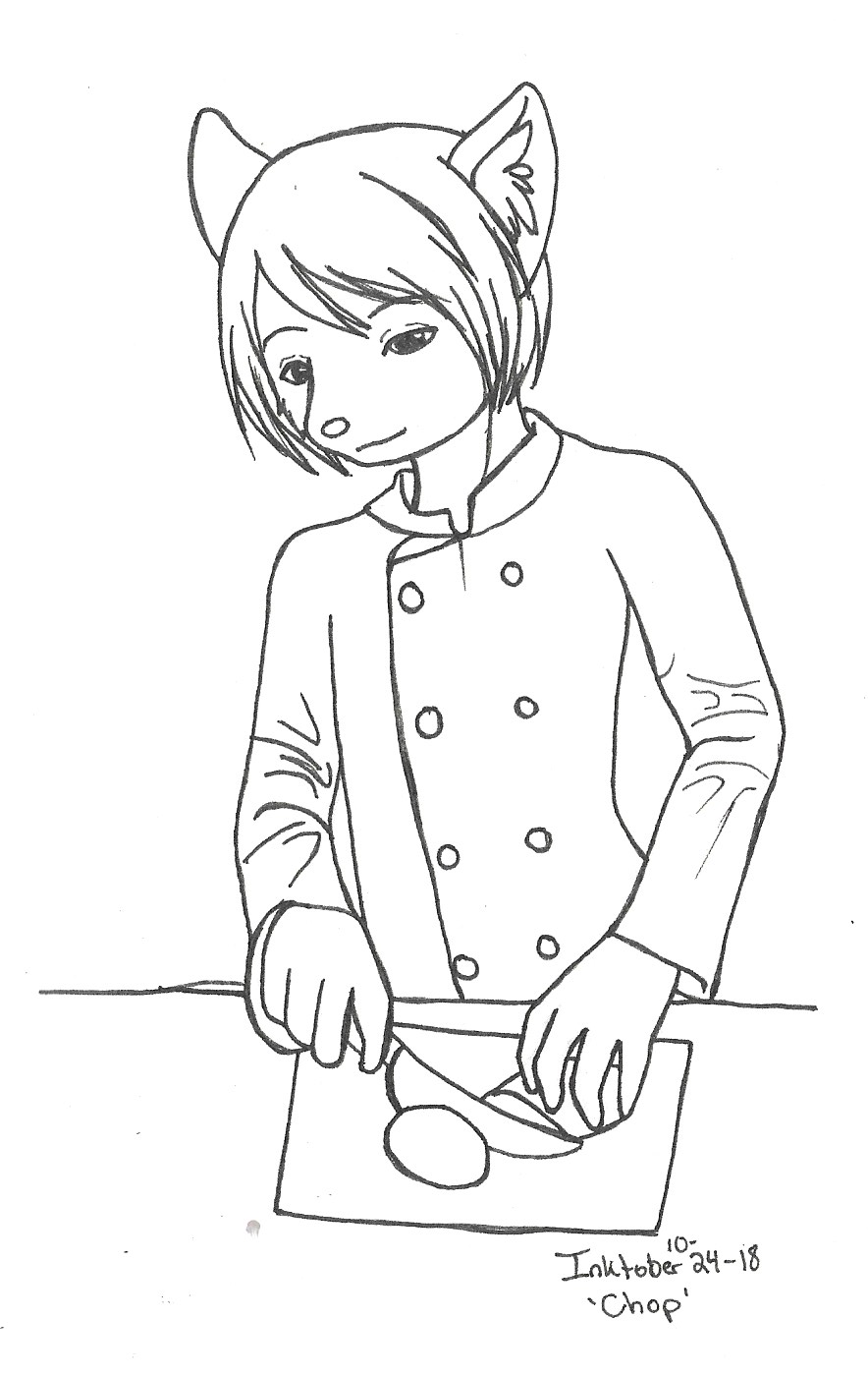 OC-tober art of Fuse, with the prompt Chop. After Fuse's life with several exes, becoming an incubus, and avoiding all his responsibilities, he grew a love for cooking as a hobby.