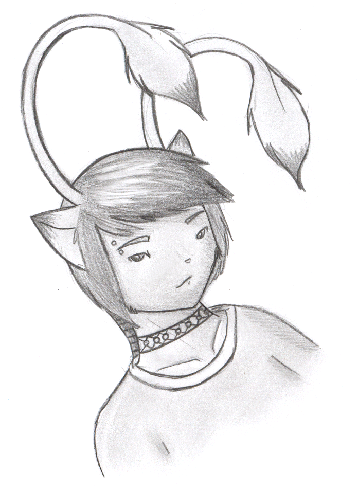 A soft pencil sketch of Fuse as I tried to practice my shading.