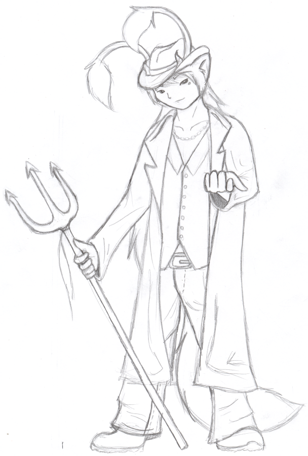 One of the many fun things to do while roleplaying was pick costumes for everyone around Halloween. Fuse absolutely fit a formally dressed devil.