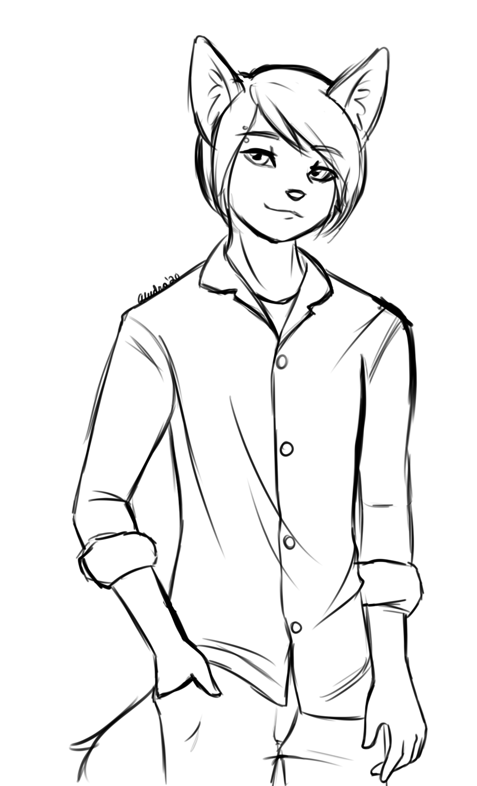 An updated sketch of Fuse, which was an entertaining redraw of his earlier art. Not only has his design evolved over the years, his personality and mannerisms have improved too.