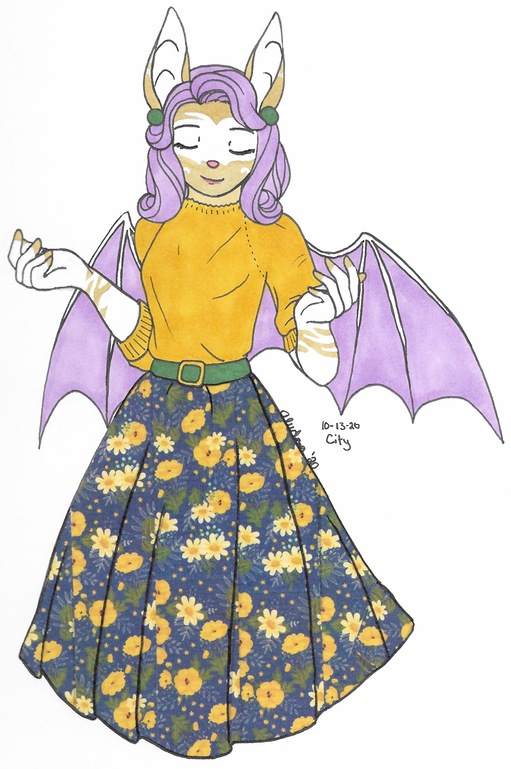 OC-tober art of Hazyl, with the prompt City. Cities and fashion go hand in hand, and I got to find more washi tape clothing for her 1950's style.