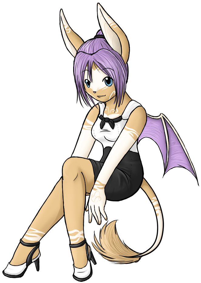 A sort-of chibi of Hazyl, when I first started associating her with retro and vintage fashion.