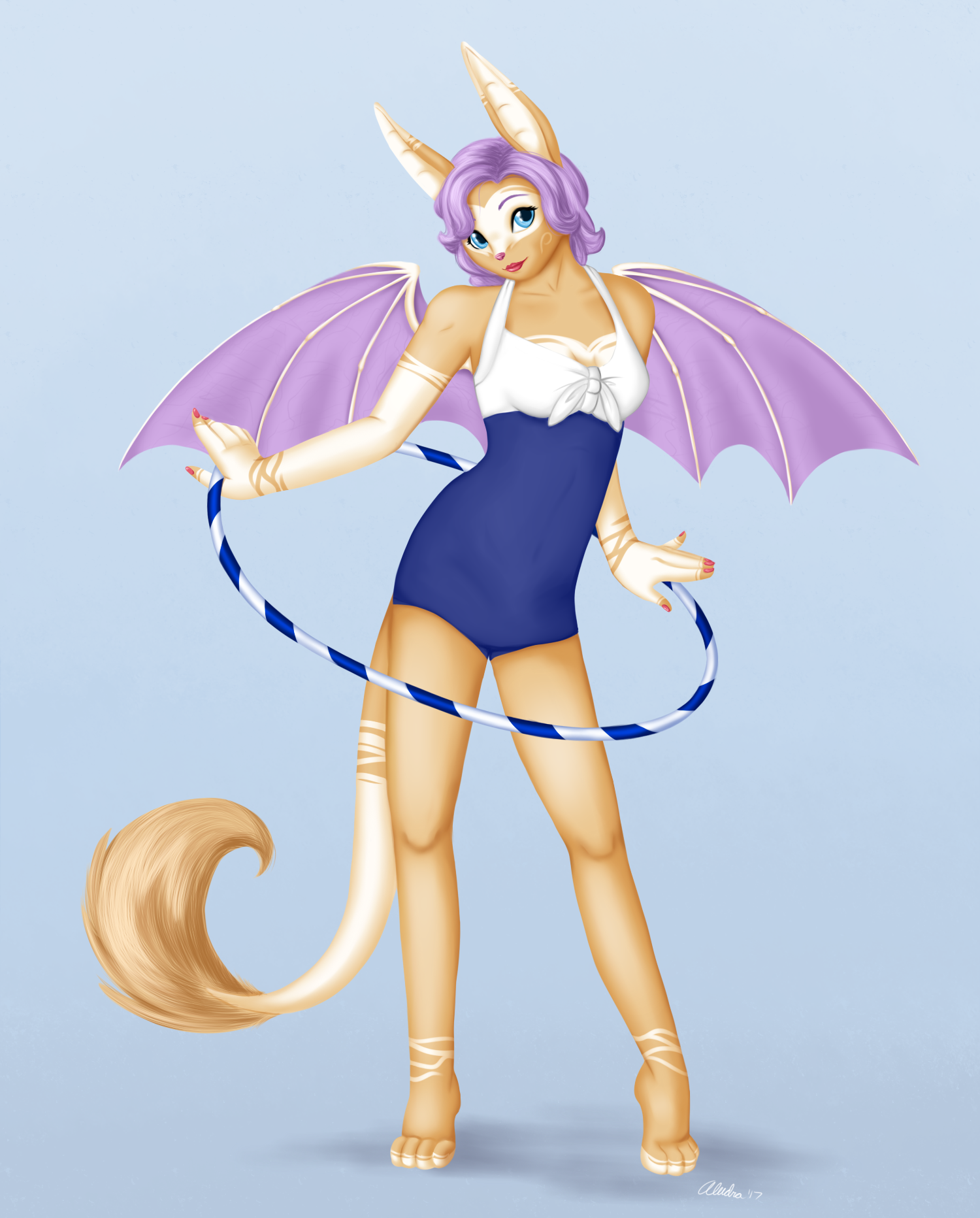 A lineless render of Hazyl that took me way longer than I care to admit. Finding pinup poses and clothing for her is really fun, as well as vintage hair styles.