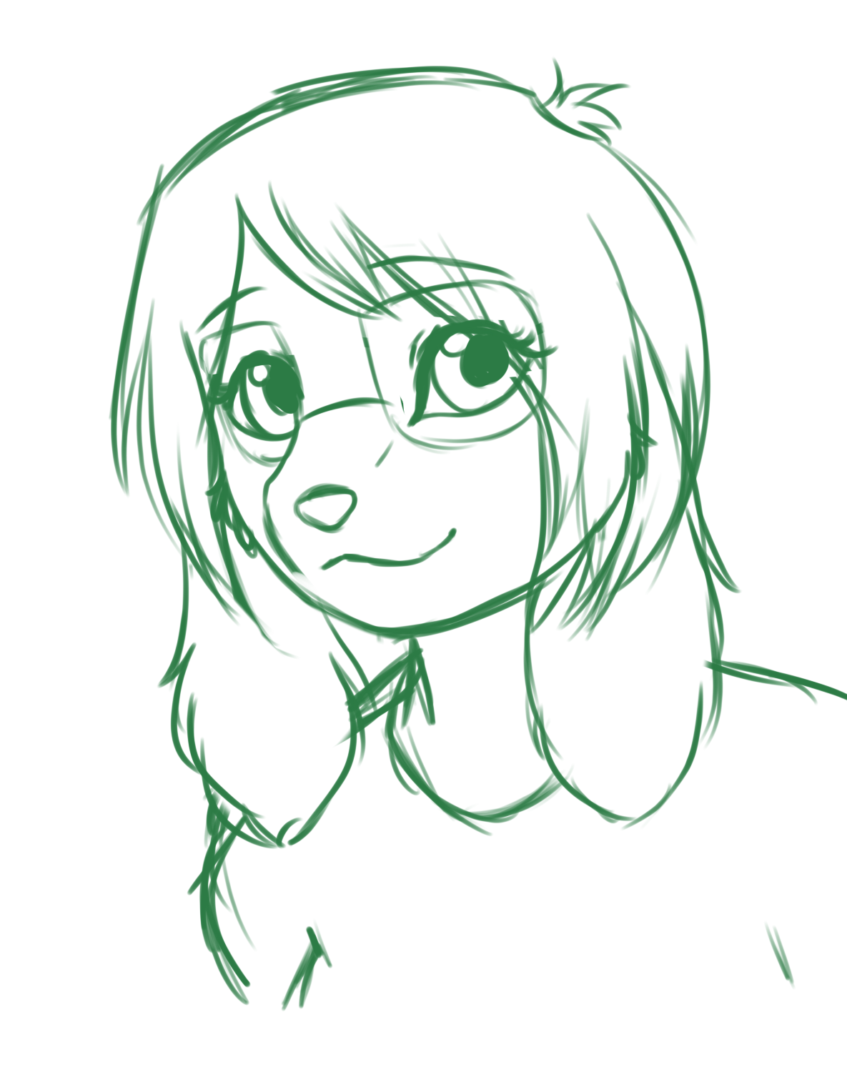 A quick sketch of Illu that used a self-sculpted 3D model to get her muzzle anatomy correct.