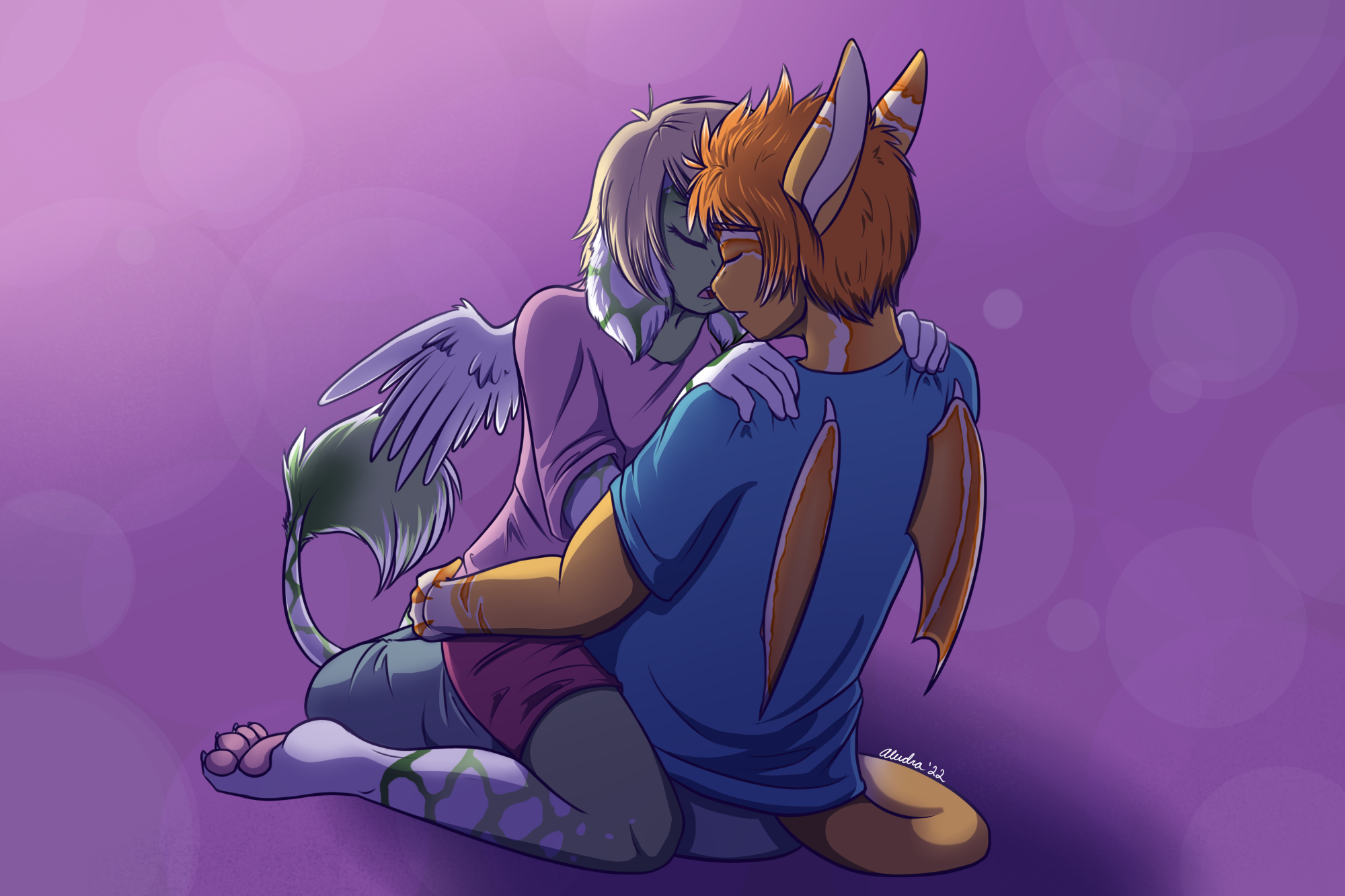 Content Warning: Sexually Suggestive. I skipped 2021, so I felt I had to draw something meaningful for these two. Sex was a topic that was tiptoed around for the longest time, so Noku wanted to work with her to make her feel more comfortable and in control.