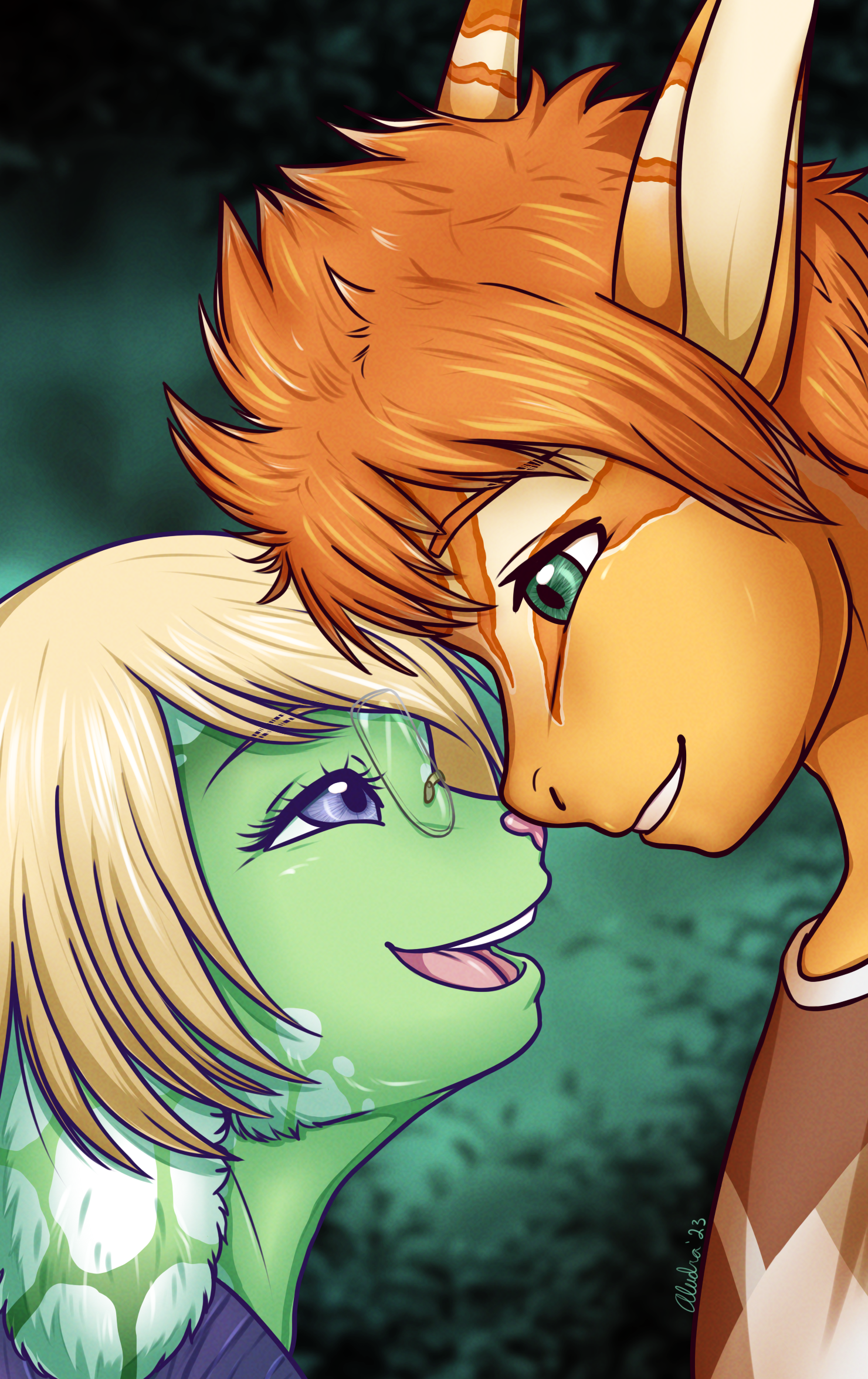 2023 Valentine's Day art, with some little nose nuzzles. Even though images alone, it's nice seeing these two interact so closely now.