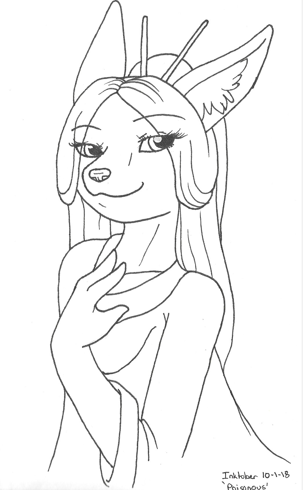 OC-tober art of Iro, with the prompt Poisonous. Spiders came to mind, even though they're venomous, not poisonous. It matches the first song I found for her too.