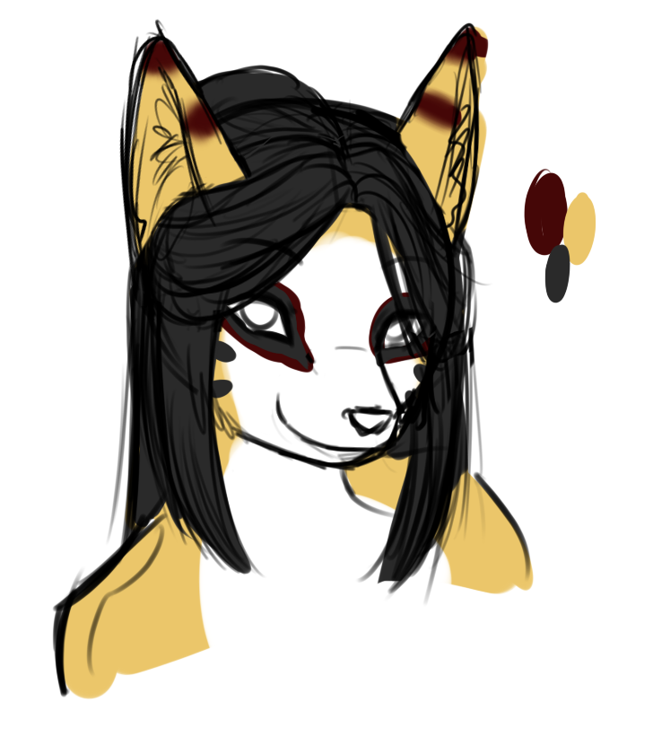 Testing colors on a proper fox design for Iro.