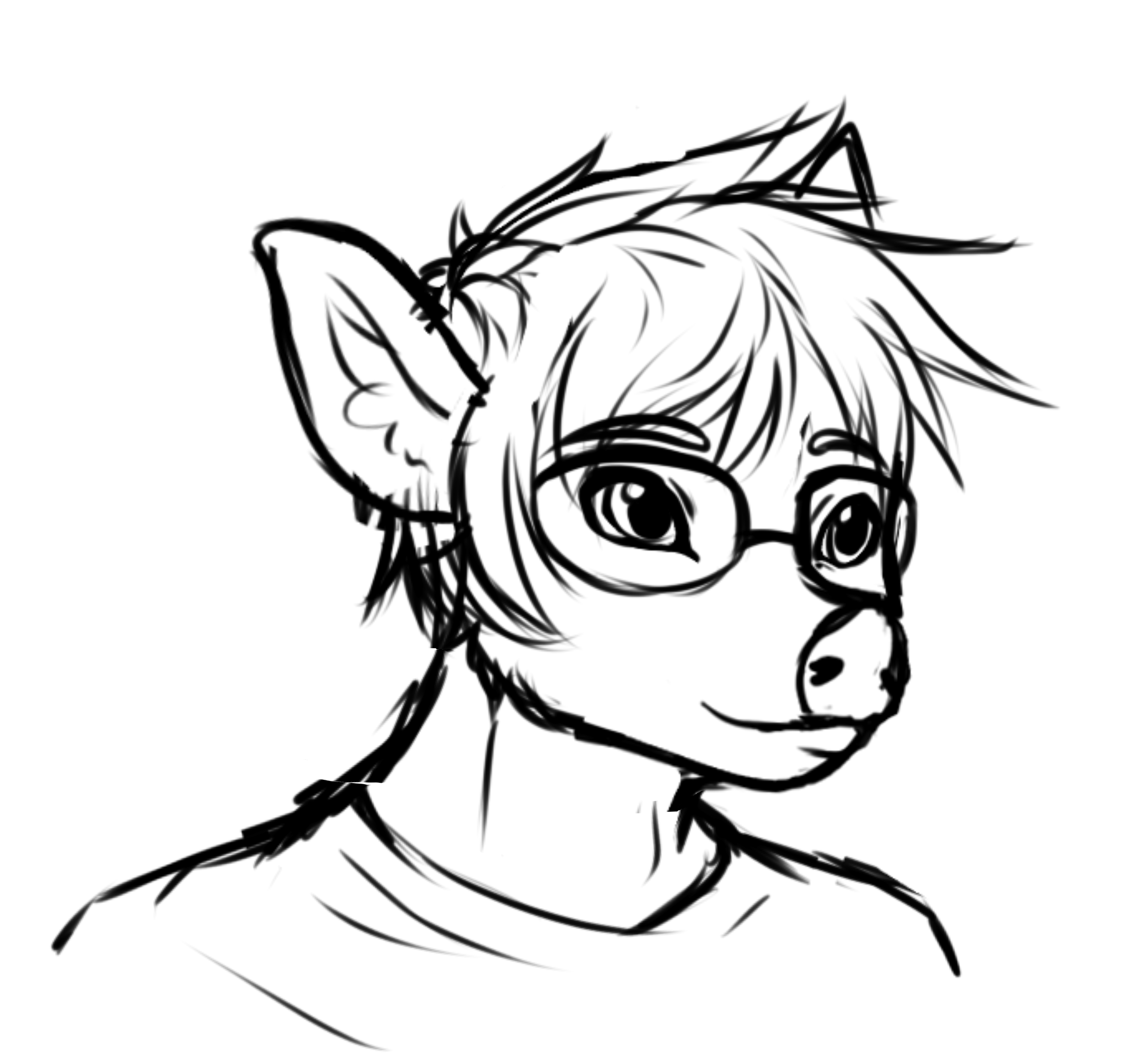 A quick sketch of Jack, still messing around with how to translate a pig nose into my style.