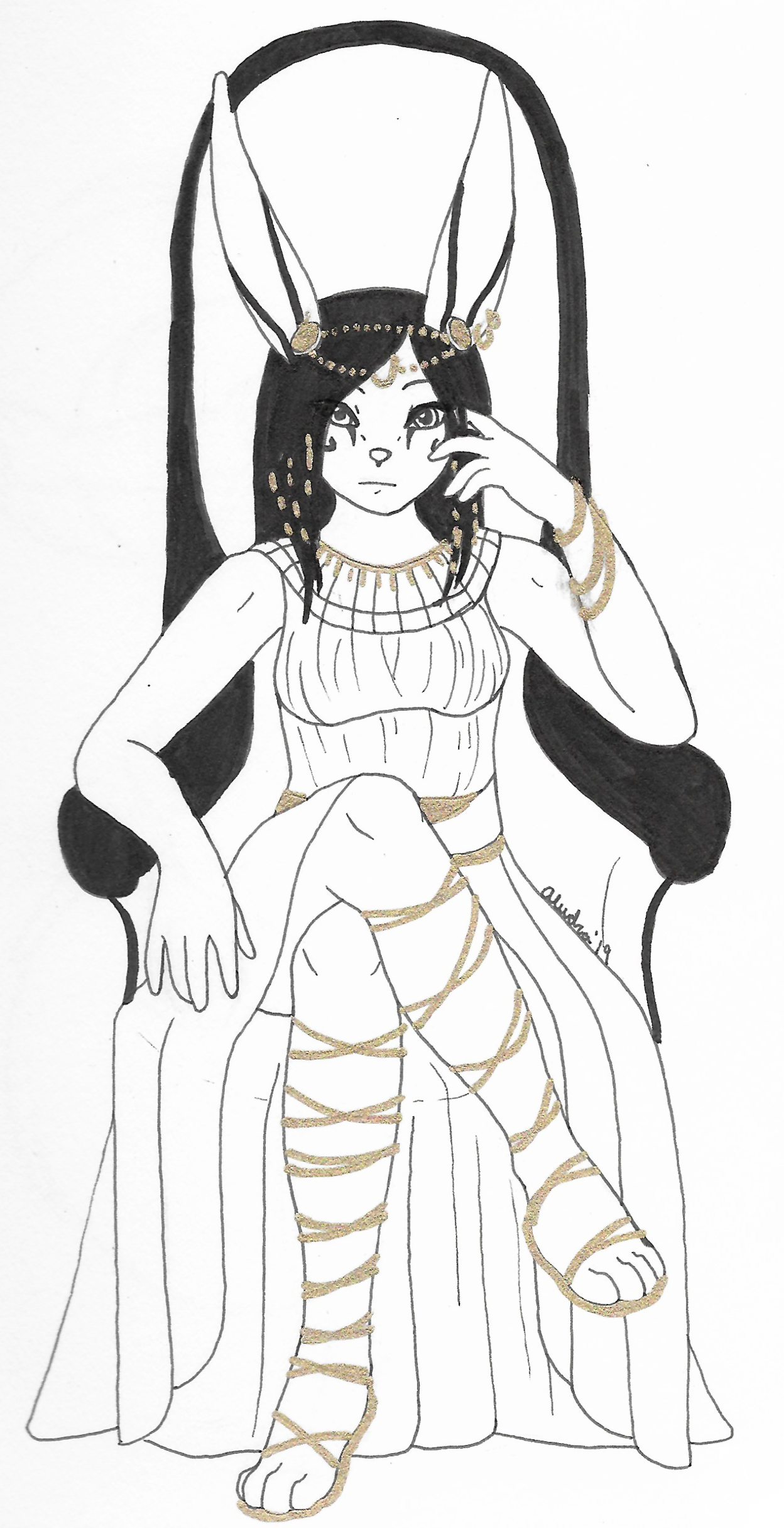 OC-tober art of Jade, with the prompt Ancient. Jade first comes to mind when I think of older, ancient characters.
