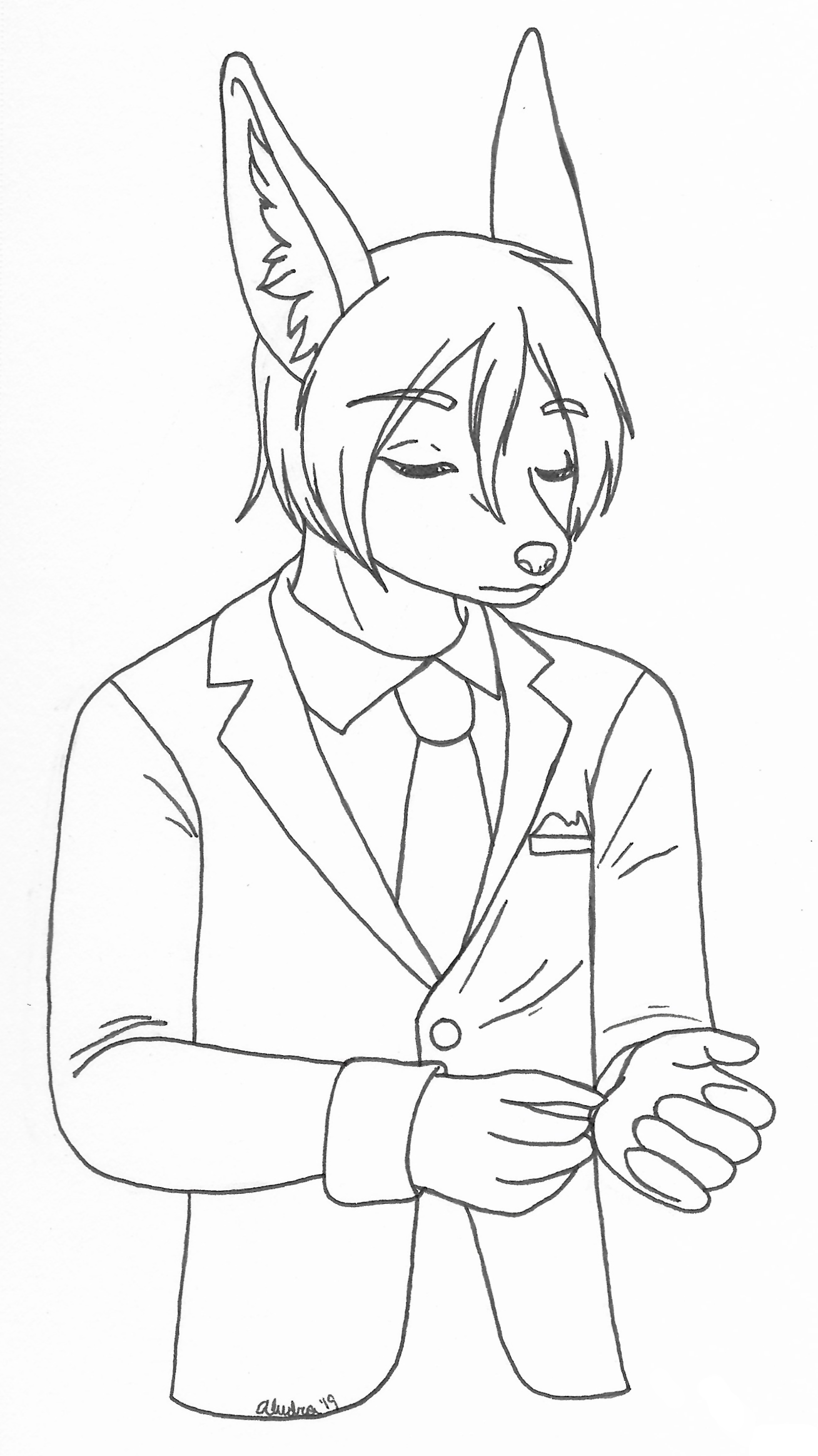 OC-tober art of Jester, with the prompt Dark. Jester is a shadow, and shadows are dark. I imagined him having a contemplative moment that he knows the wrong he does, but chooses to obey anyway.