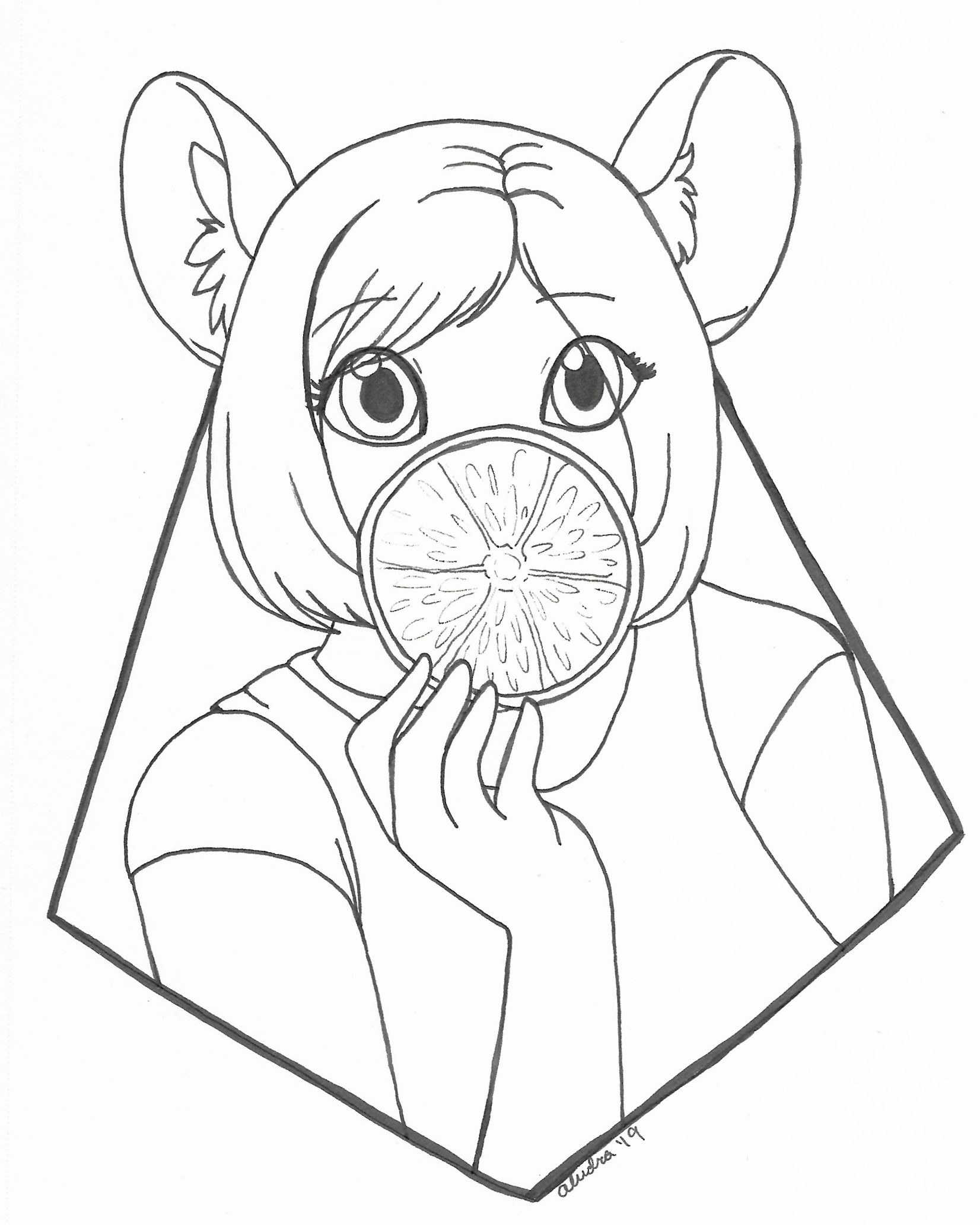 OC-tober art of June, with the prompt Ripe. A ripe fruit, a character based on grapefruit, it fits.