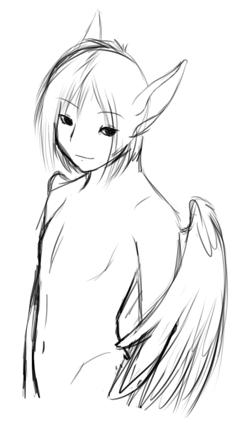 A sketch of Kai that was meant to be a little sexy and revealing, but he does not pull off sexy very well.