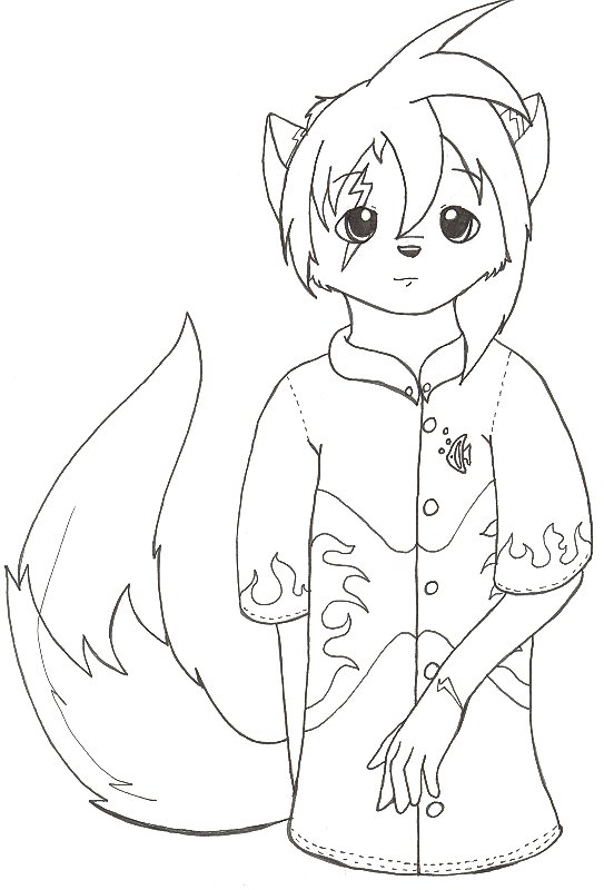 Kodiak in his first anthro design, with some wildly spiky hair which was all the rage BACK IN MY DAY. So were those flame button up shirts.