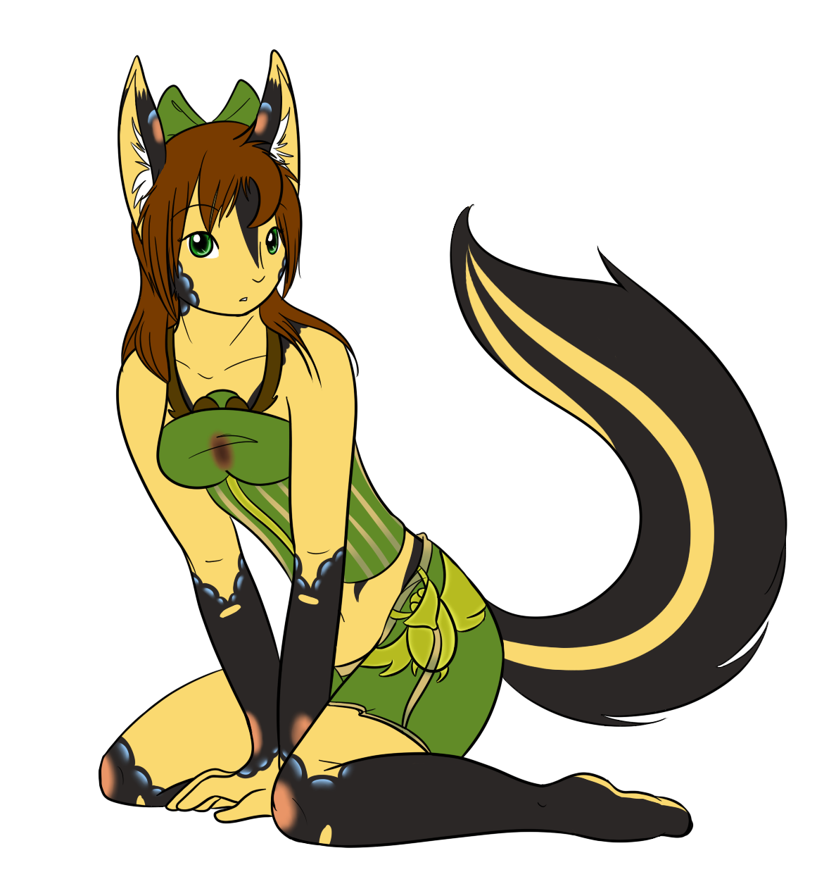 A fullbody of Mai to show off her markings for the first time in years. Went all out with the scarab themes this time.