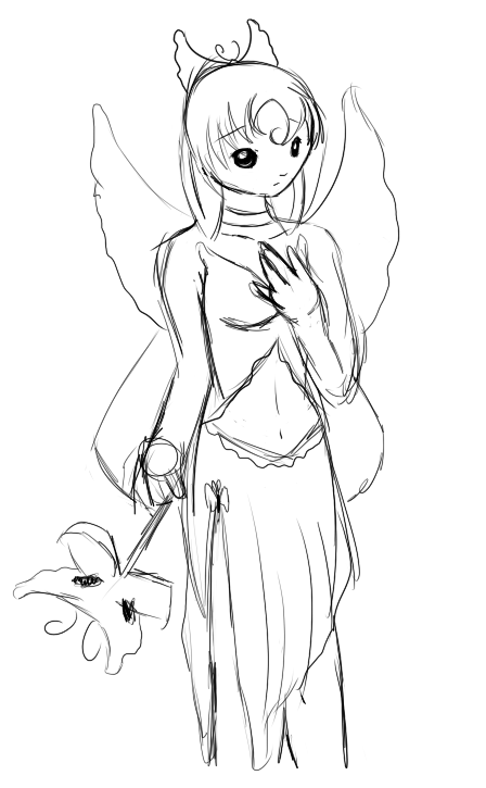 A very quick concept of Mai in a butterfly themed masquerade outfit.