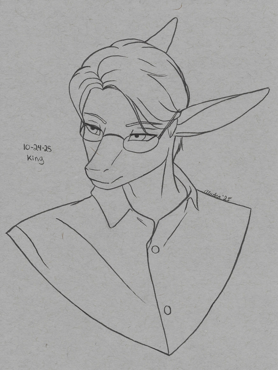 OC-tober art of Maxwell with the prompt King. Oh my goodness I was so proud to finally capture Maxwell how I imagine him! His hair is a little wonky but I'm proud I was able to get his face design down after SO LONG of having him as a character.