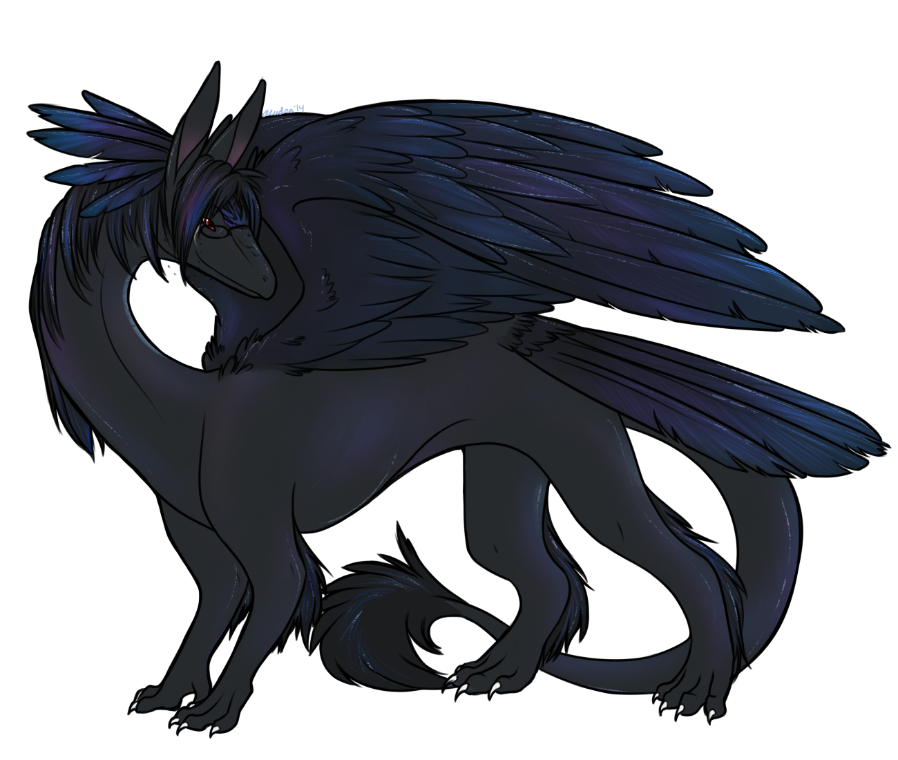 Maxwell as a crow themed dragon, with a pointed snout and iridescent black wings. This was around the time the petsite Flight Rising came to be.