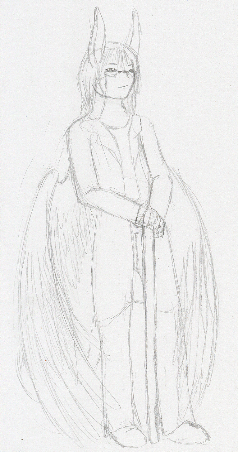 Very early sketches of Maxwell, before I even knew he would become a god of death.