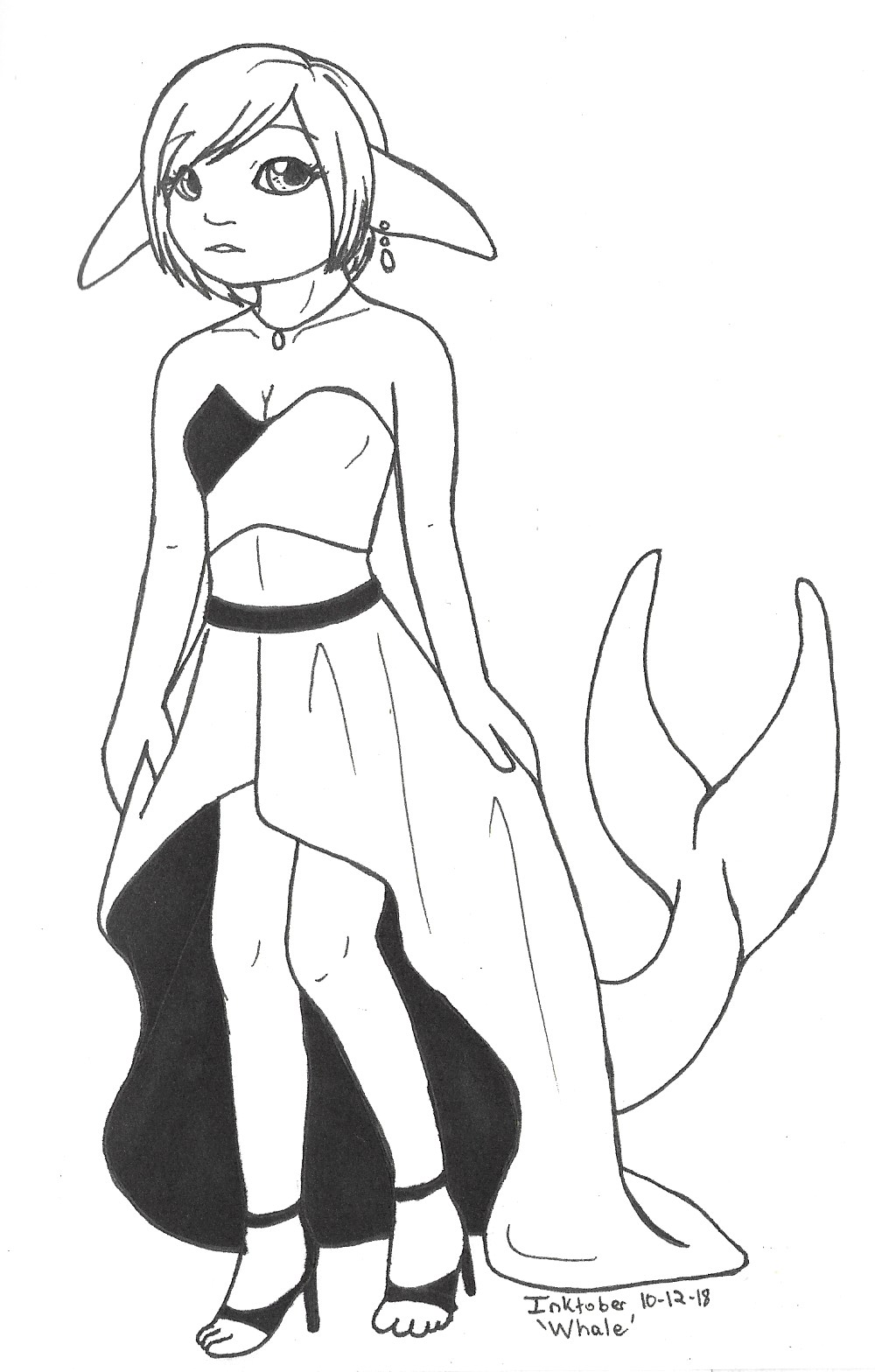OC-tober art of Misty, with the prompt Whale. While not a whale, she's one of the few dolphin characters I have, so she came to mind first.