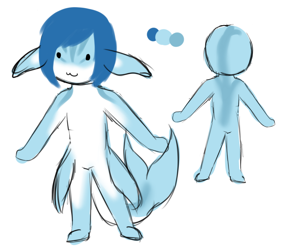 A full overhaul of Misty on a scribbly base, closely based on dolphin markings.