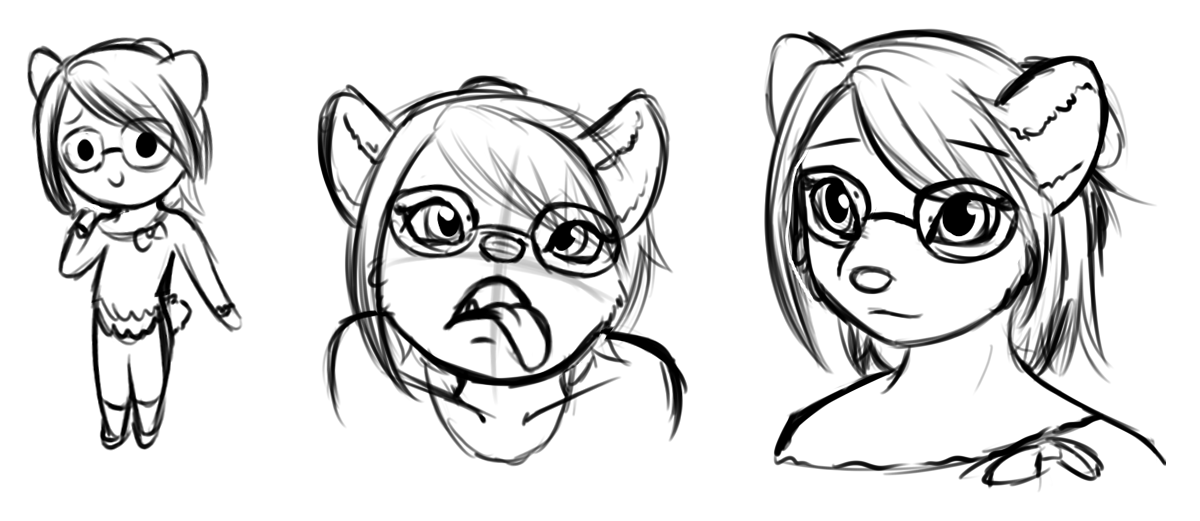 Was getting a feel for how Mocha presented herself. The middle image is referenced from a sun bear.